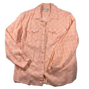 Kim Rogers Fun L/S Peach Shirt   Size Petite Medium